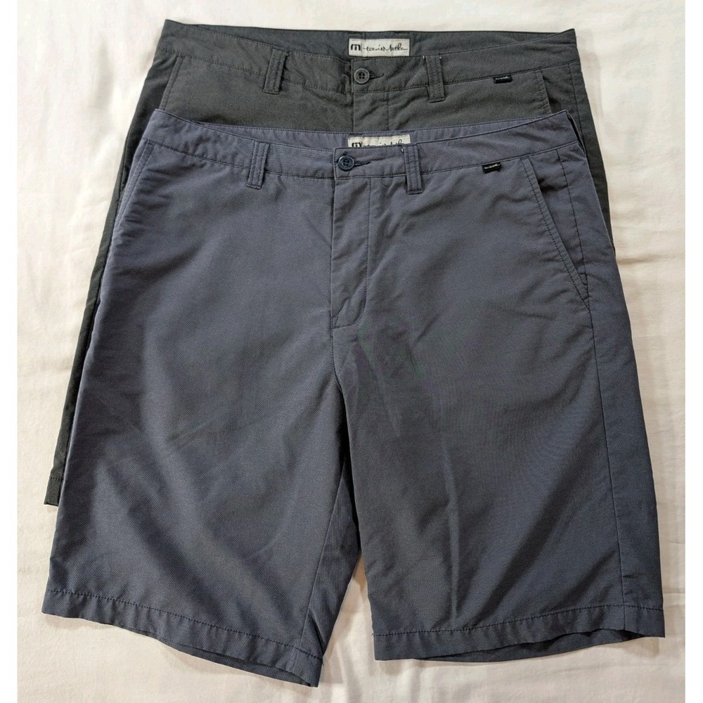 LOT OF 2 Travis Mathew Beck Golf Shorts 36 Gray &Navy Performance Stretch